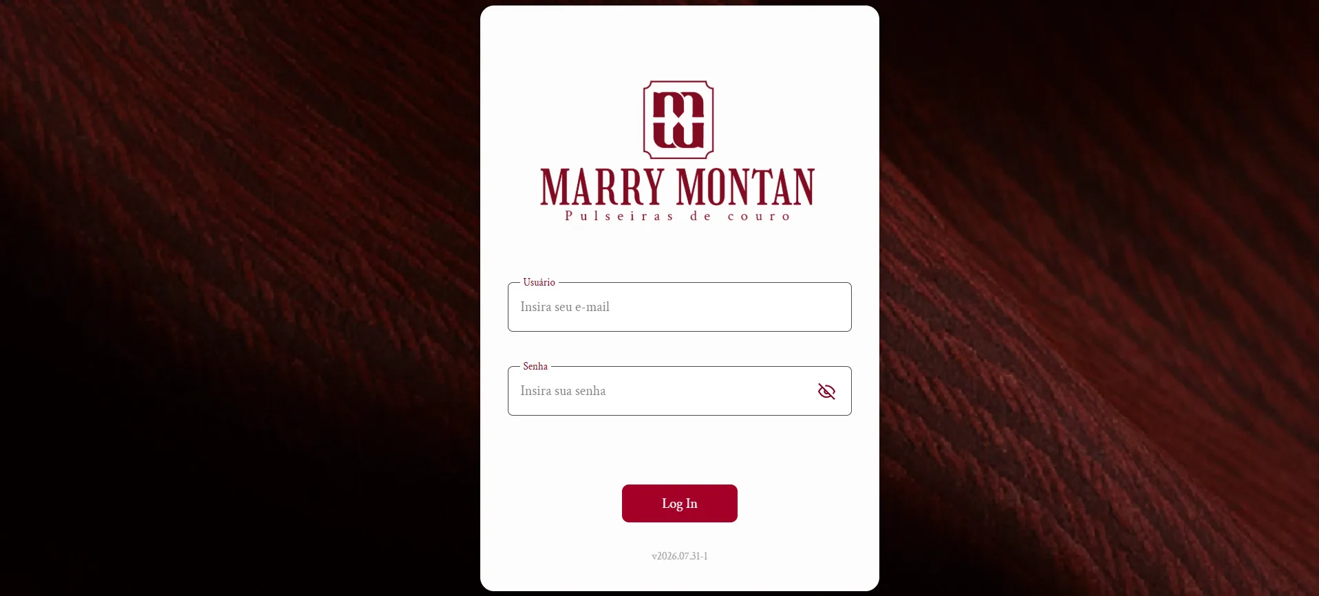 Tela de login do ERP Marry Montan